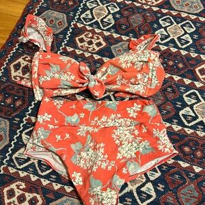 MONTCE SET VINTAGE FLORAL CABANA SWIM BIKINI